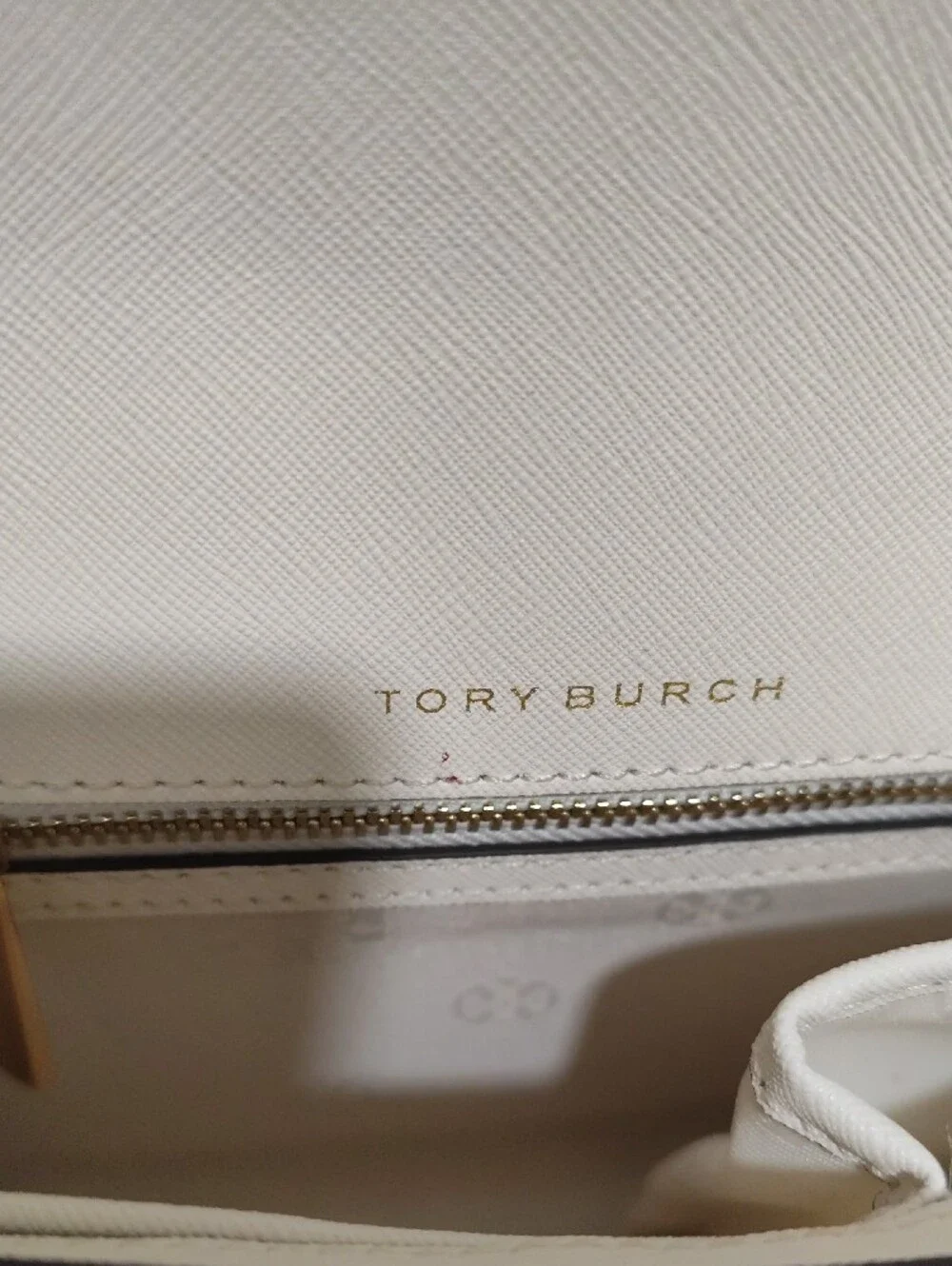Tory Burch Cream Crossbody Bag with Gold Logo
